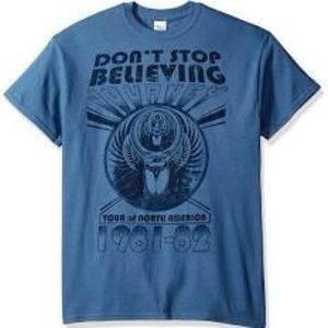 Blue Men's Journey Don't Stop Believing T-Shirt Size Medium👕💙👚🩵🎶🎼🎵🎸🎤